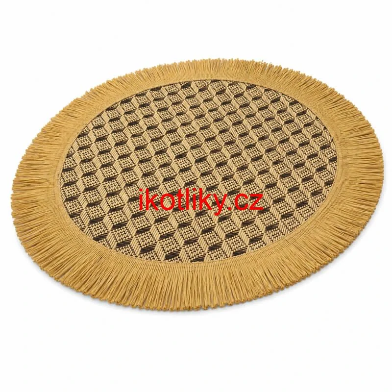 Přírodní podložka pod talíř se třásněmi 37 cm