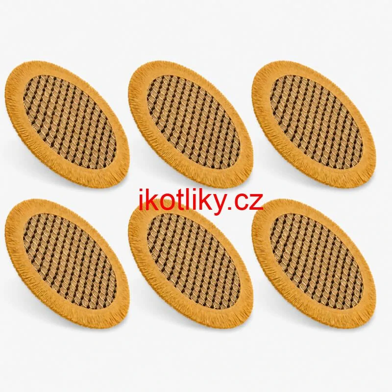 Přírodní podložky pod talíř se třásněmi 37 cm, 6 ks