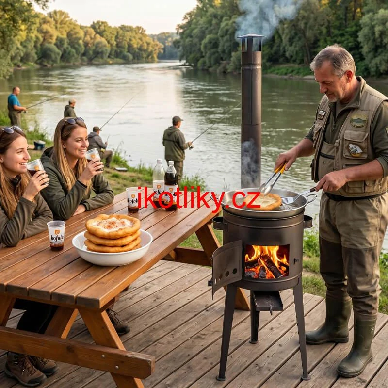 Sada na smažení langošů v přírodě 36 cm s vysokou kotlinou