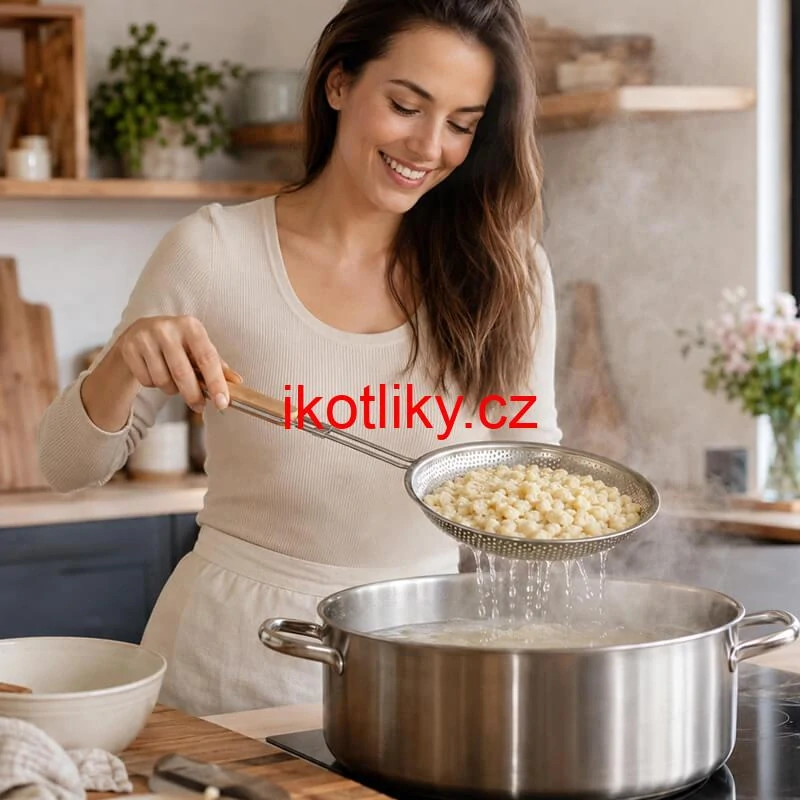 Hliníkové sítko 16 cm s dřevěnou rukojetí