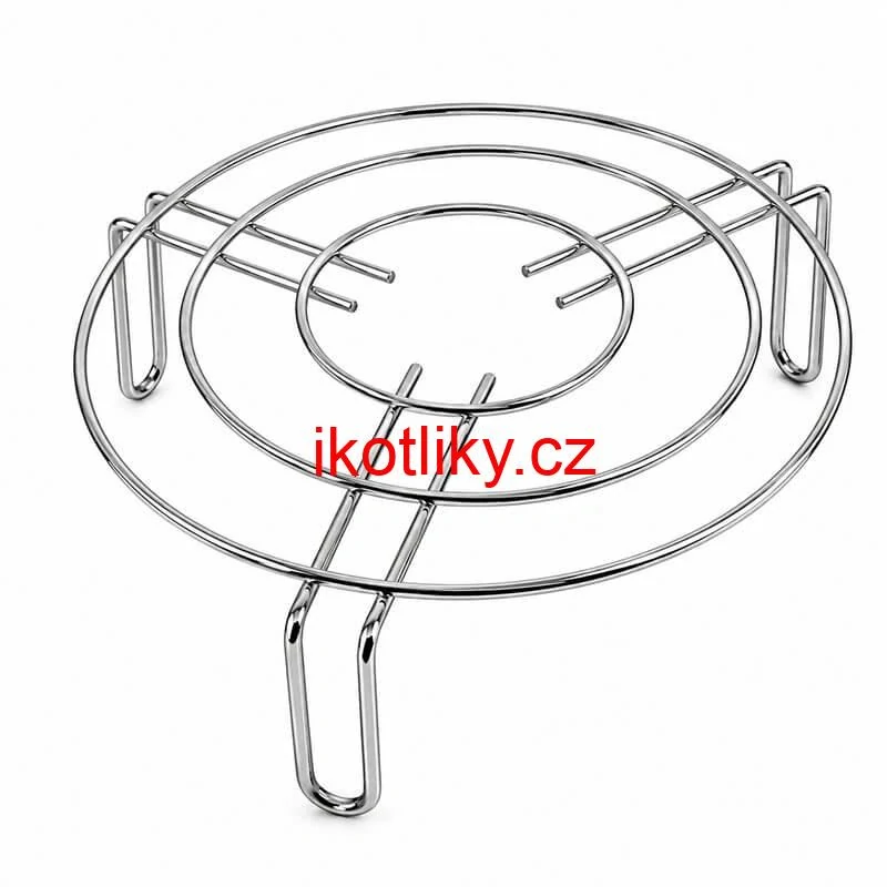 Kulatý nerezový stojan pod hrnec 20 cm, výška 9 cm, tři opěrná místa