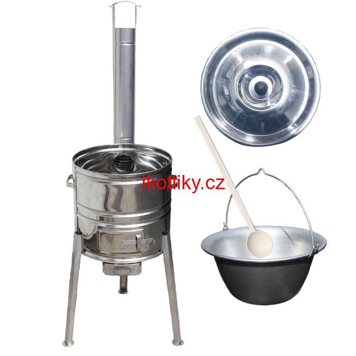 Nerezový kotlíkový set 40 Luxus + nerezový kotlík 20 L (1,5 mm)