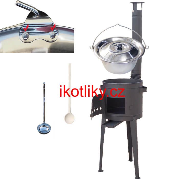 Kotlíkový gulášový set 42 PLUS 600 + nerezový kotlík 20 L (0,8 mm)