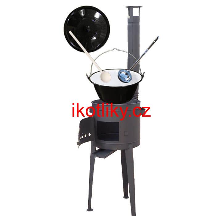 Smaltovaný kotlík 30 L + vysoká kotlina 45 cm PLUS 600