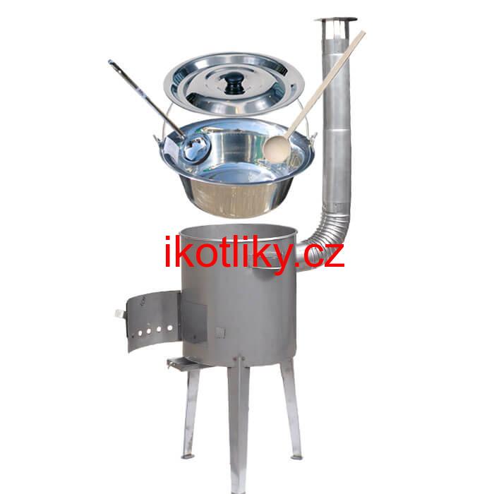 Nerezový kotlík 20 L (1,2 mm) + nerezová kotlina 42 cm LUXUS