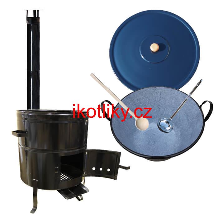 Smaltovaný kotel 80 L + kovová kotlina 58 cm BIG PARTY