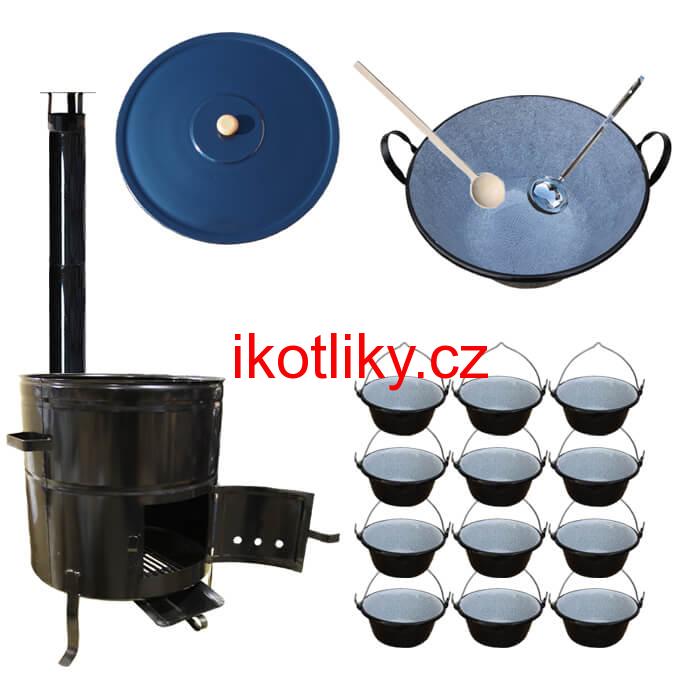 Smaltovaný kotel 60 L + servírovací kotlíky (12 ks) BIG PARTY