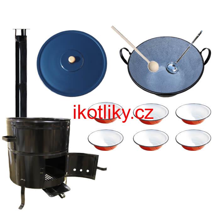 Smaltovaný kotel 60 L + smaltované talíře BIG PARTY