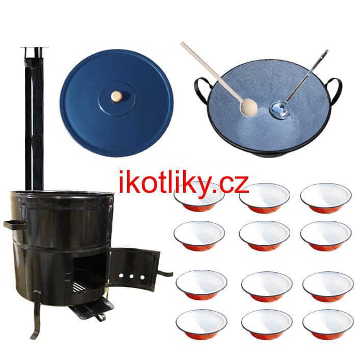 Smaltovaný kotel 80 L + smaltované talíře 12 ks PLUS 600