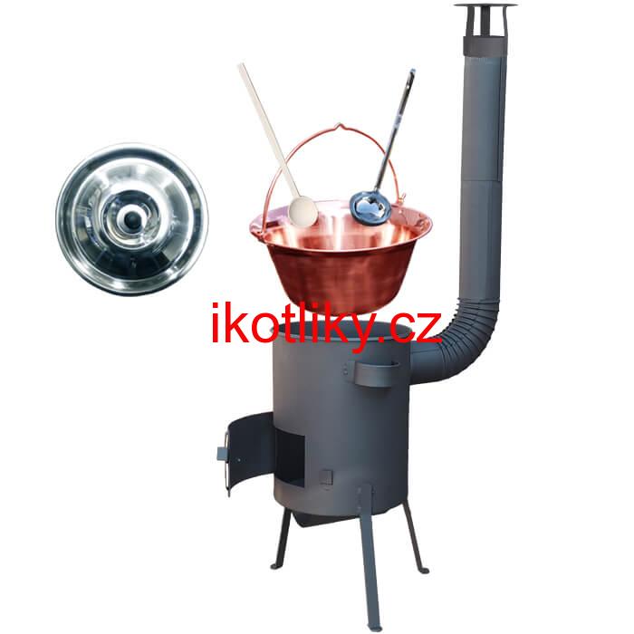 Měděný kotlík 20 L (1,2 mm) + žáruvzdorná kotlina 42 PLUS 600 4 MM