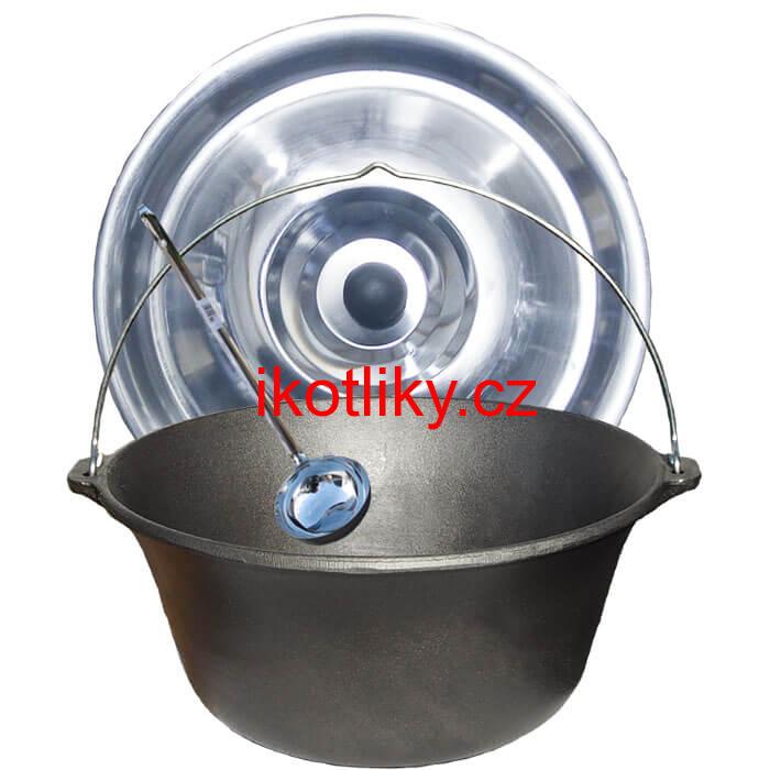 Litinový kotlík 16 L + nerezová poklice