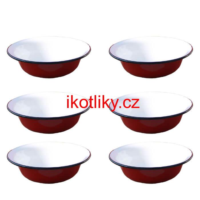 Souprava smaltovaných hlubokých talířů 20 cm 6 ks