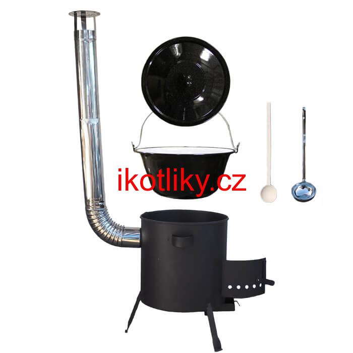 Smaltovaný kotlík 25 L + žáruvzdorná kotlina (1 mm) 42 PLUS 600