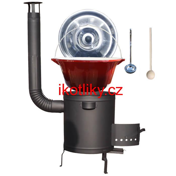 Litinový kotlík 16 L + silnostěnná (1,5 mm) žáruvzdorná kotlina 36 PLUS 600