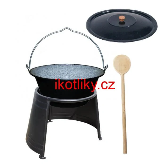 Smaltovaný kotlík 8 L (1,2 mm) + poklice + chránič plamene
