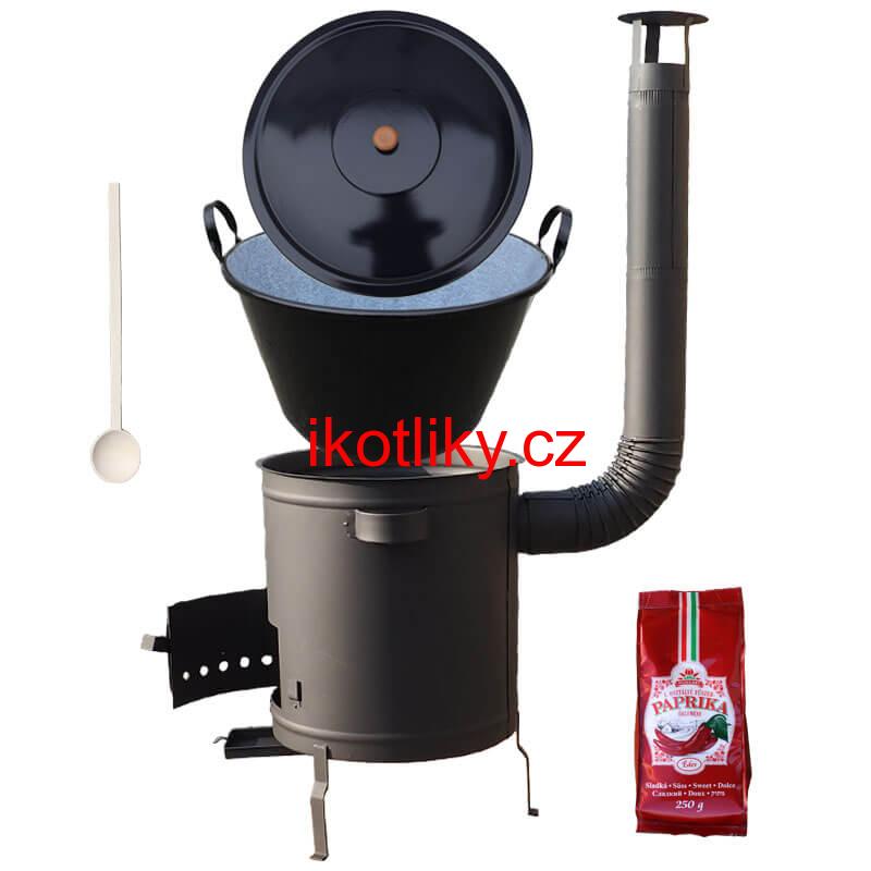 Smaltovaný kotel 60 L + silná kovová kotlina 53 cm (1,5 mm) STRONG PLUS 600 + sladká paprika 250 g