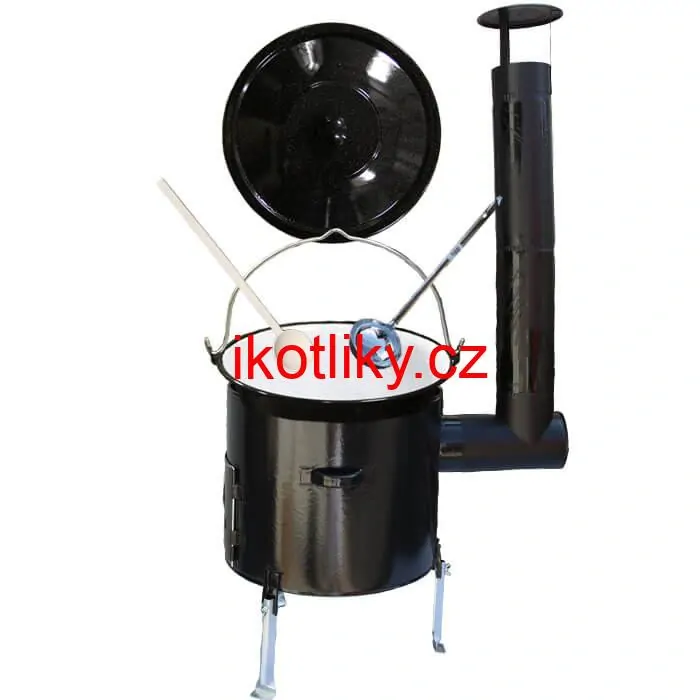 Smaltovaný kotlík 8 L + smaltovaná kotlina 31 Easy party + vařečka a naběračka