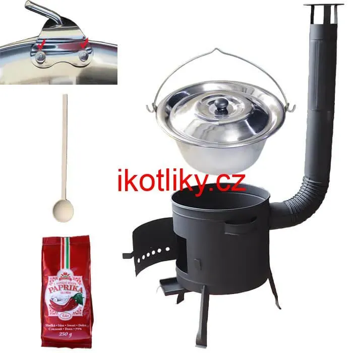 Nerezový kotlík 20 L (1,2 mm) INOX + silnostěnná (1,5 mm) žáruvzdorná kotlina BALKY STRONG 42 PLUS 600