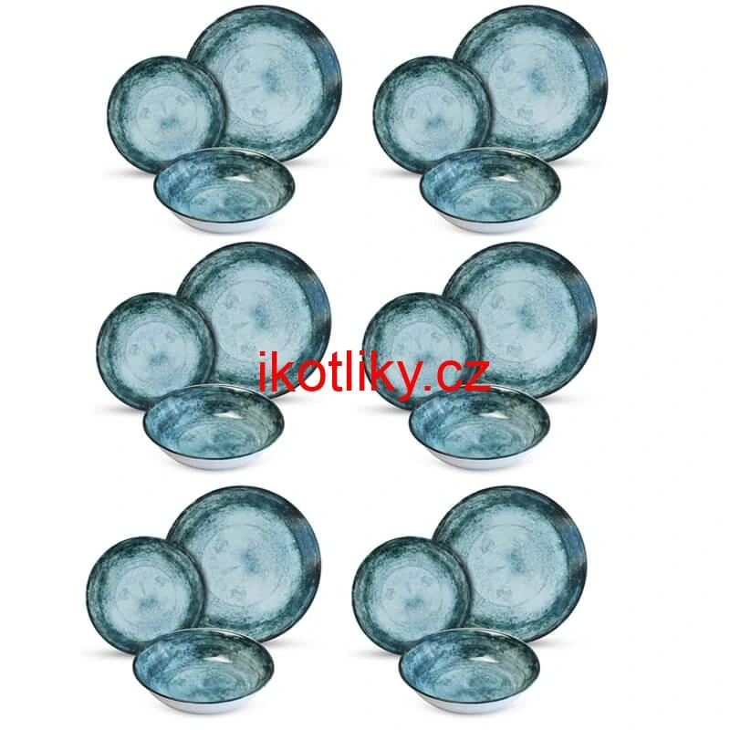 Souprava keramických talířů 18 ks BLUE