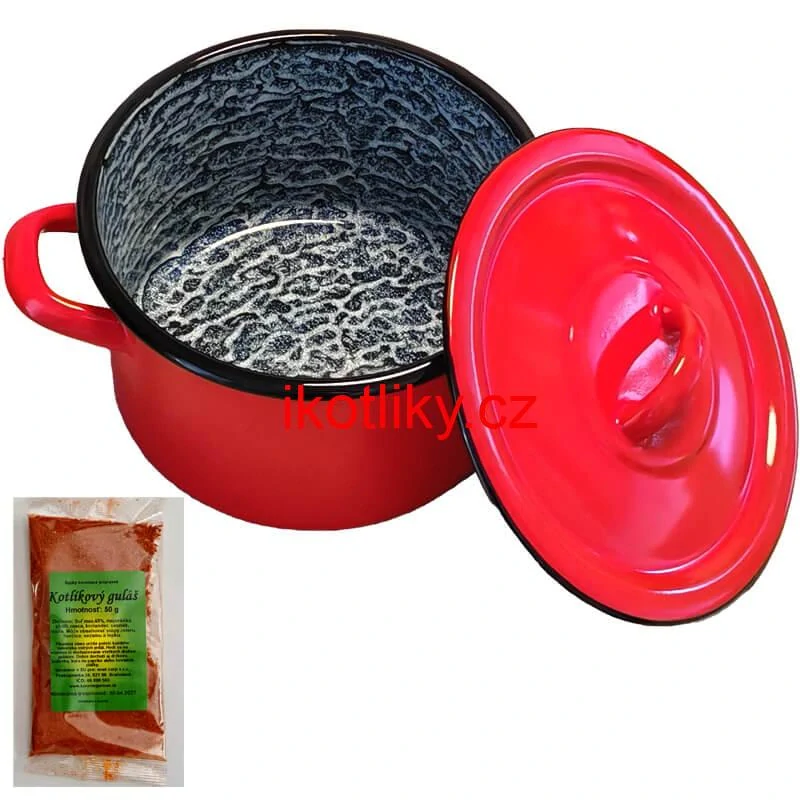 Smaltovaný hrnec s poklicí COMBI 1,25 l + směs koření na kotlíkový guláš 50 g