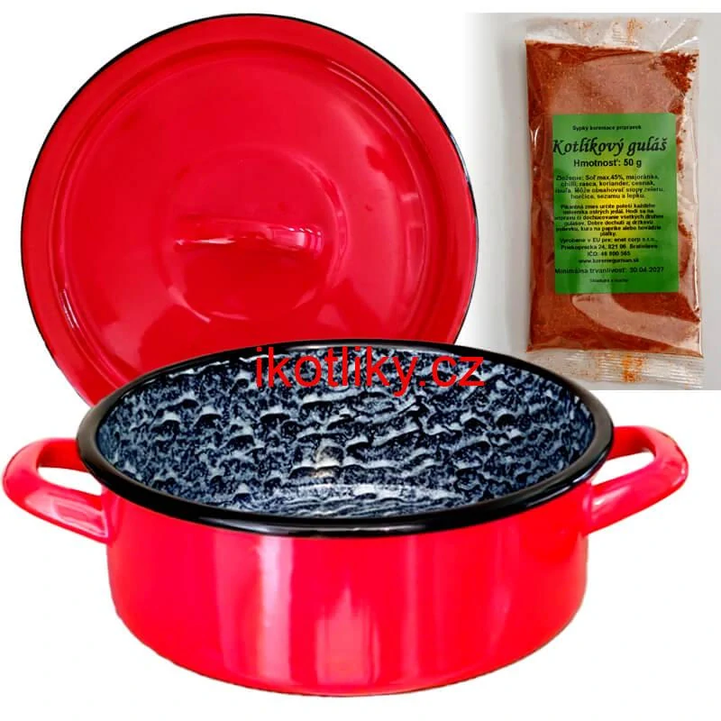 Smaltovaný kastrol poklicí COMBI 3,75 l + směs koření na kotlíkový guláš 50 g