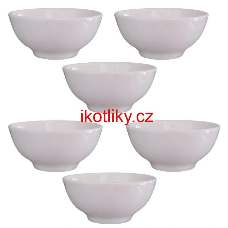 Keramické misky na servírování guláše 15 cm 6 ks bílé