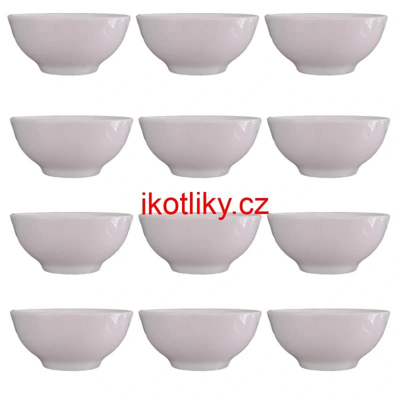 Keramické misky na servírování guláše 15 cm 12 ks bílé
