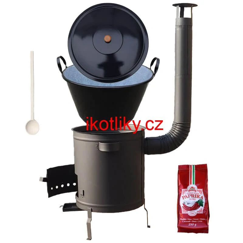 Smaltovaný kotel 70 L + silná kovová kotlina 53 cm (2 mm) STRONG PLUS 600 + sladká paprika 250 g