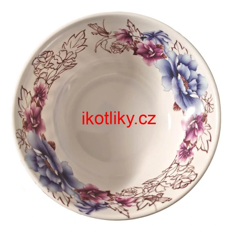 Plastová miska s květinovým vzorem (750 ml) – na pořádný guláš i zelňačku