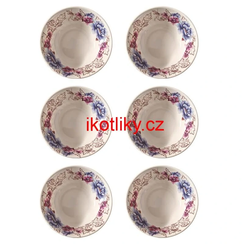 Plastová miska s květinovým vzorem (750 ml) – nyní v sadě 6 kusů!