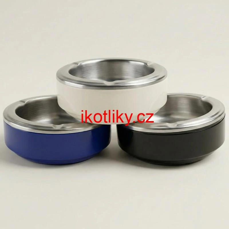 Odolný kovový popelník z nerezové oceli (3 barvy)