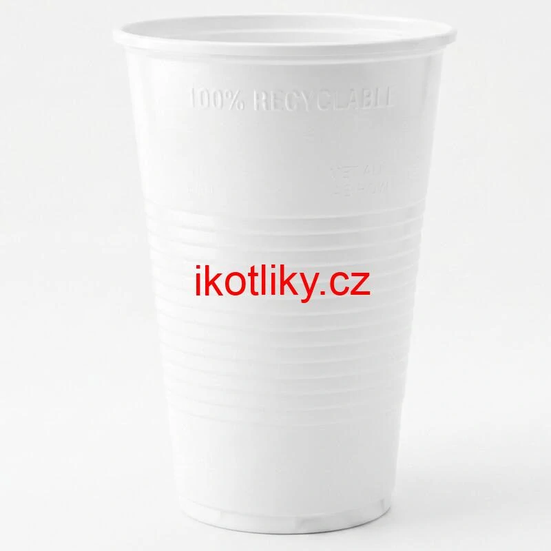 Jednorázový plastový bílý kelímek na studený nápoj 300 ml 12 ks