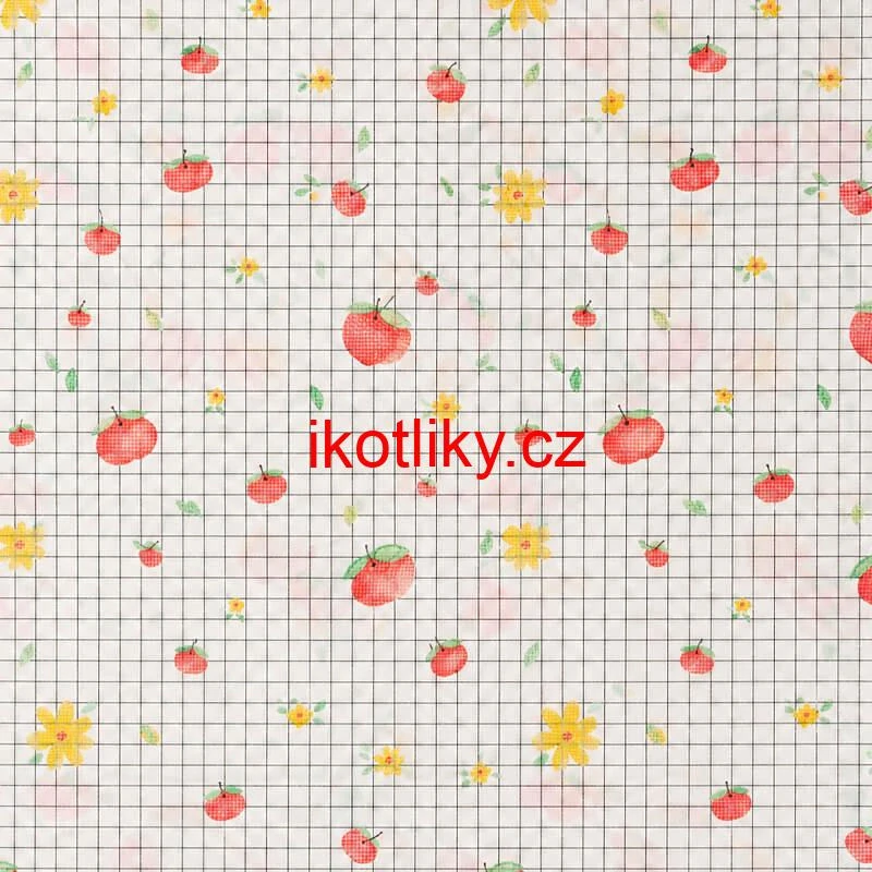 Omyvatelný ubrus Jablka a květiny 137 × 183 cm