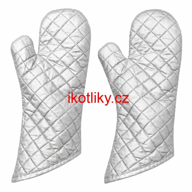 Chňapky stříbrné dlouhé 35 cm — sada 2 ks