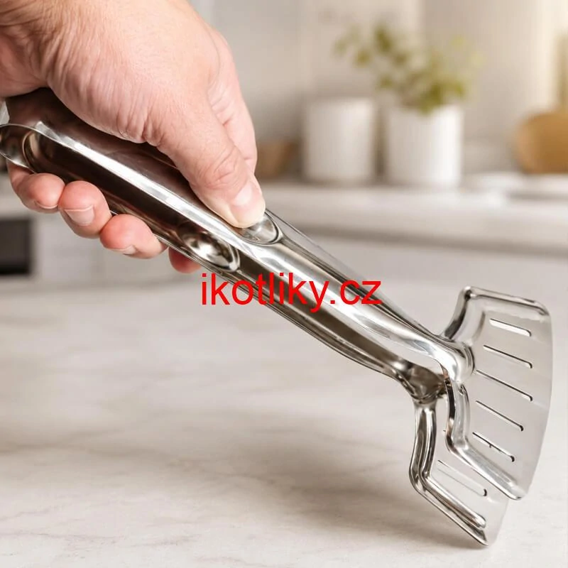 Nerezové kleště na rybu – kuchyňská obracečka 2 v 1, 28 cm