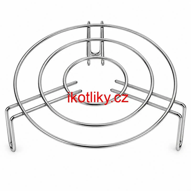 Kulatý nerezový stojan pod hrnec 20 cm, výška 9 cm, tři opěrná místa