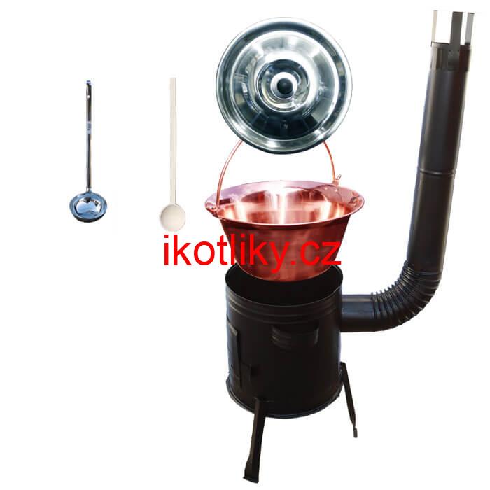 Měděný kotlík 10 L (0,8 mm) + kovová kotlina 31 PARTY (KOV)