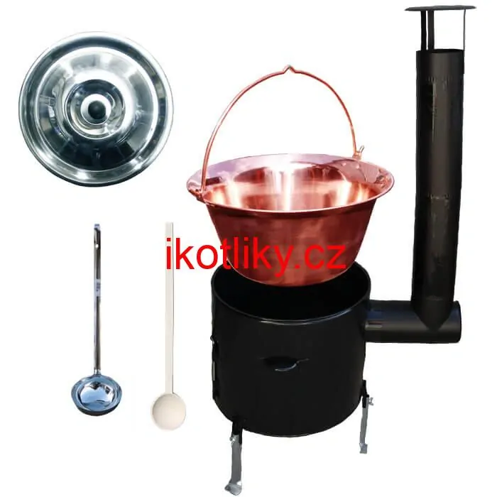 Měděný kotlík 14 L + smaltovaná kotlina 36 EXCLUSIVE