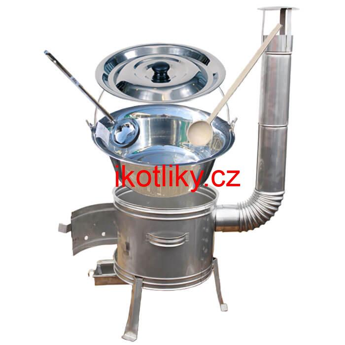 Nerezový kotlík 22 L + nerezová kotlina 39 cm TOPLUX