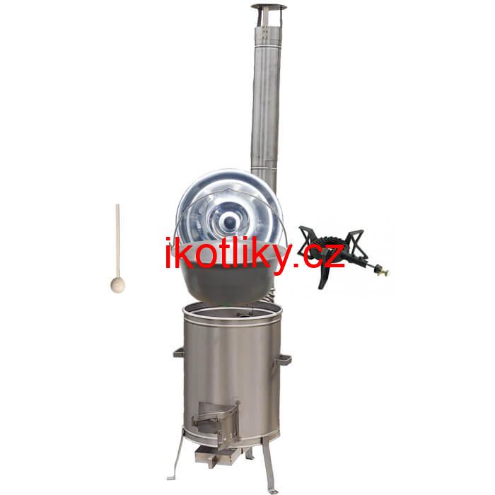 Nerezový kotlík 20 L (1,5 mm) + kotlina 42 cm + hořák LUX