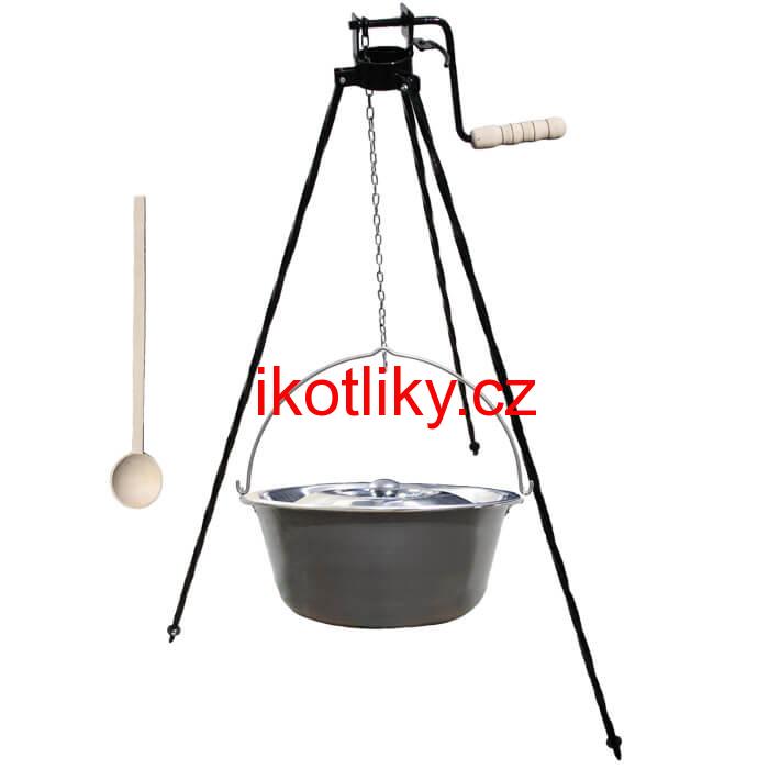 Nerezový kotlík 30 L (1,5 mm) + stojan s kladkou VAR