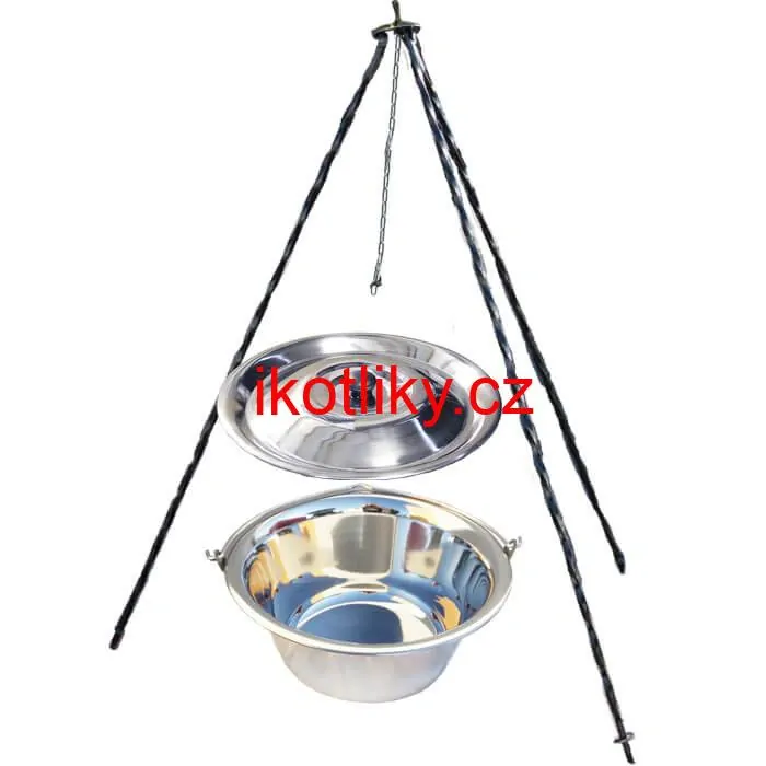 Nerezový kotlík 10 L INOX + poklice + stojan CLASSIC