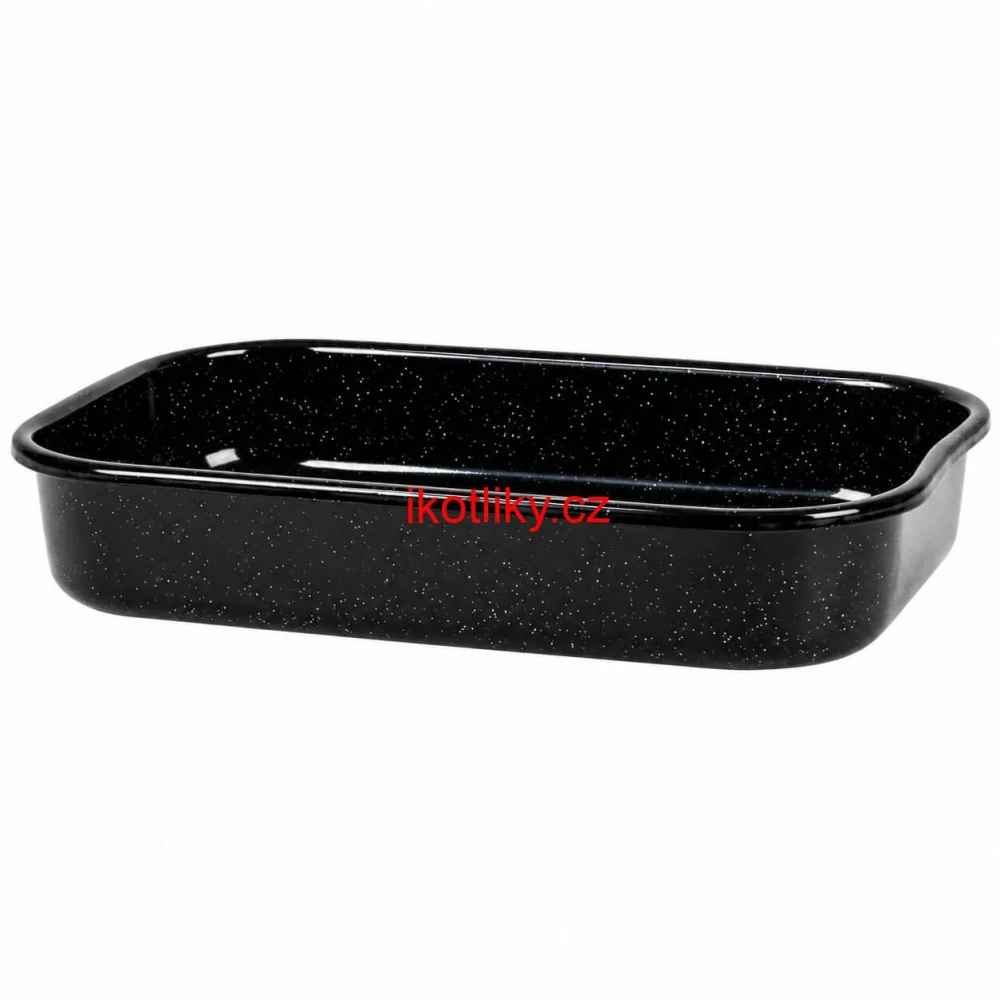Smaltovaný pekáč černý 40 cm – 41,5 × 27 × 7,5 cm