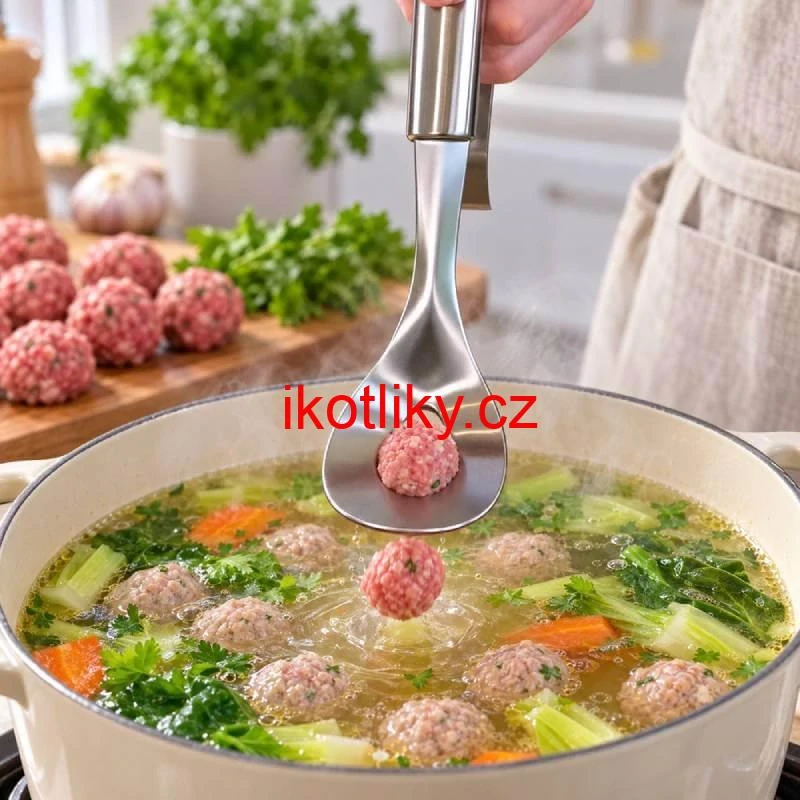 Nerezové tvořítko na masové kuličky, karbanátky a knedlíčky 18 cm