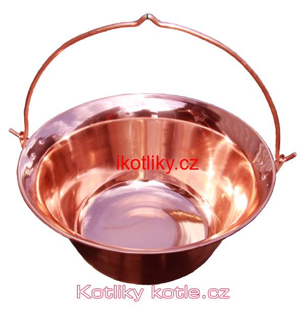 Měděný kotlík 20 L + antikórová naběračka